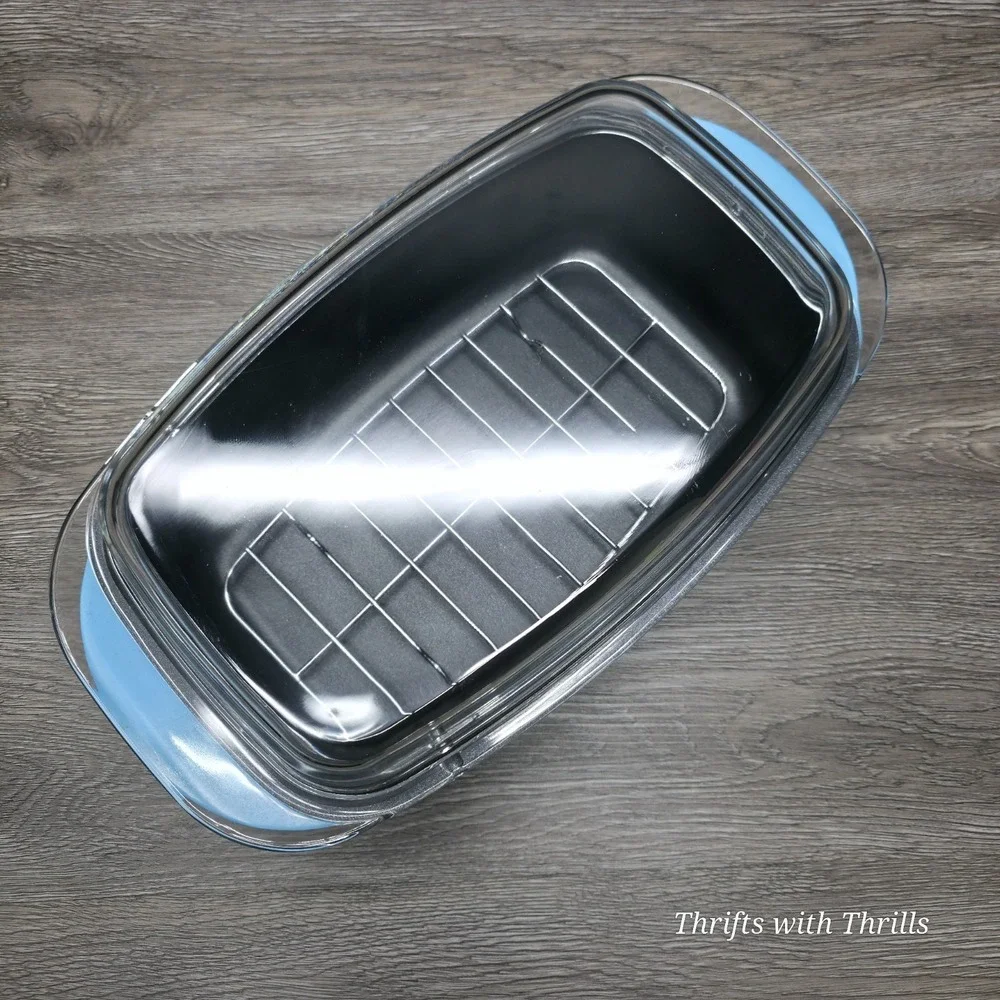Cook' Essentials Blue 6 Qt Casserole Dish -  Cast Aluminum With Wire Rack - New‎